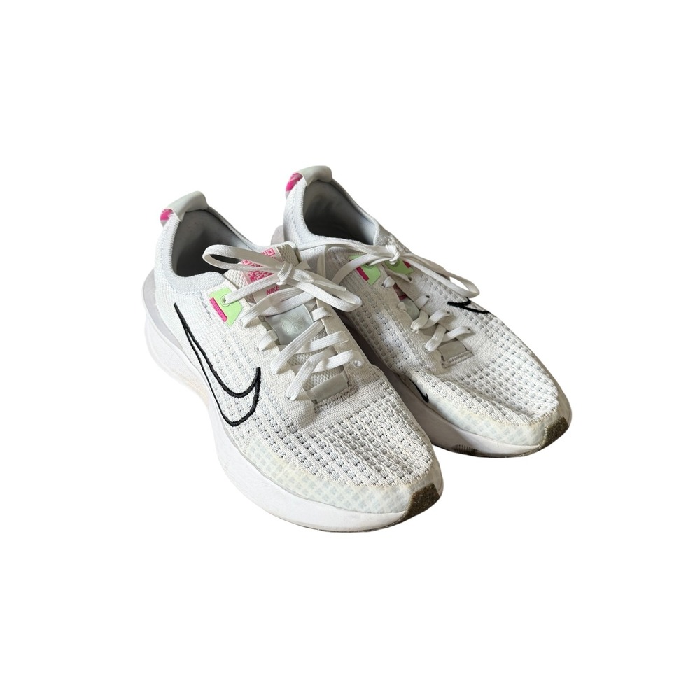 Nike Interact Run Womens 7.5 White Pink Volt Running Shoes FD2292